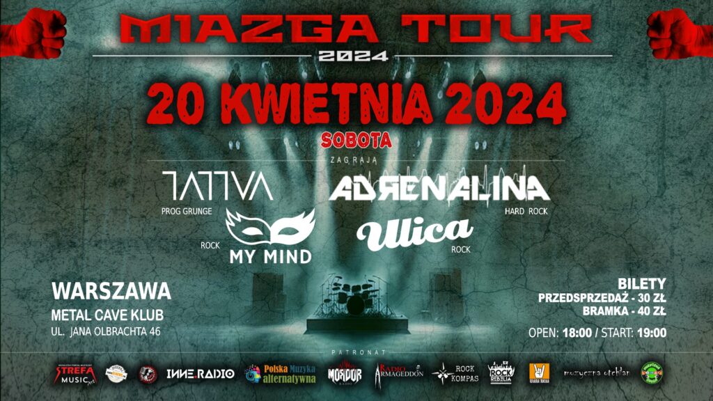 Miazga Tour 2024 - zapowiedź warszawskiego koncertu z dnia 20 04 2024