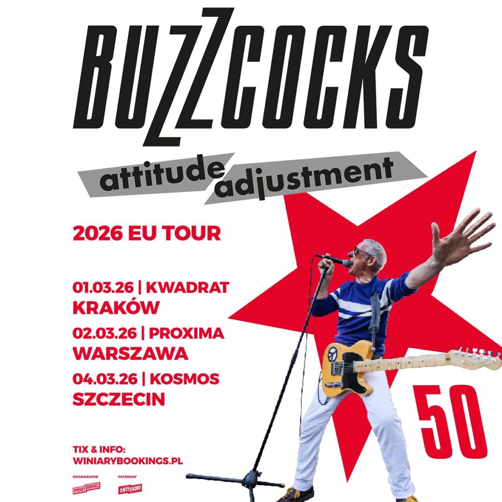Legenda punk rocka i ojcowie chrzestni manchesterskiej sceny, Buzzcocks, w przyszłym roku będą obchodzić 50-lecie działalności i z tej okazji kultową grupę zobaczymy na 3 koncertach w Polsce: 1 marca w krakowskim klubie Kwadrat, dzień później w warszawskiej Proximie oraz 4 marca w klubie Kosmos w Szczecinie!