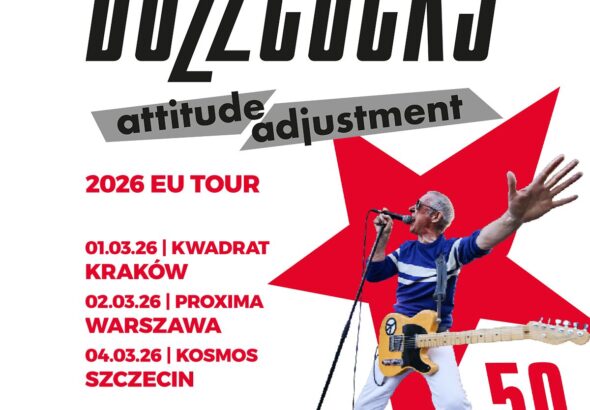 Legenda punk rocka i ojcowie chrzestni manchesterskiej sceny, Buzzcocks, w przyszłym roku będą obchodzić 50-lecie działalności i z tej okazji kultową grupę zobaczymy na 3 koncertach w Polsce: 1 marca w krakowskim klubie Kwadrat, dzień później w warszawskiej Proximie oraz 4 marca w klubie Kosmos w Szczecinie!