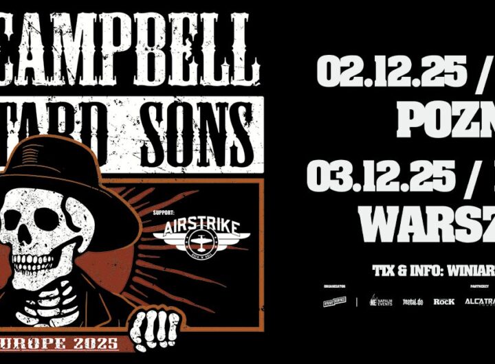 Znany z ponad 30-letniej działalności w Motörhead gitarzysta Phil Campbell powraca do Polski! Wraz ze swoimi synami i wokalistą Joelem Petersem, jako Phil Campbell and the Bastard Sons, zagrają dwa koncerty: 2 grudnia w poznańskim klubie 2Progi oraz 3 grudnia w warszawskiej Proximie, by wspólnie celebrować 50-lecie Motörhead! Na obecną trasę Phil Campbell and The Bastard Sons przygotowali specjalny set, na który składają się wybrane kompozycje z całej dyskografii kultowego zespołu. To będzie wyjątkowa okazja, żeby usłyszeć klasyki ponownie na żywo! Jako support zagra niemiecki zespół Airstrike.